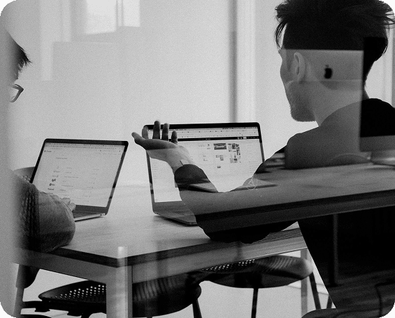 Team collaborating around a table