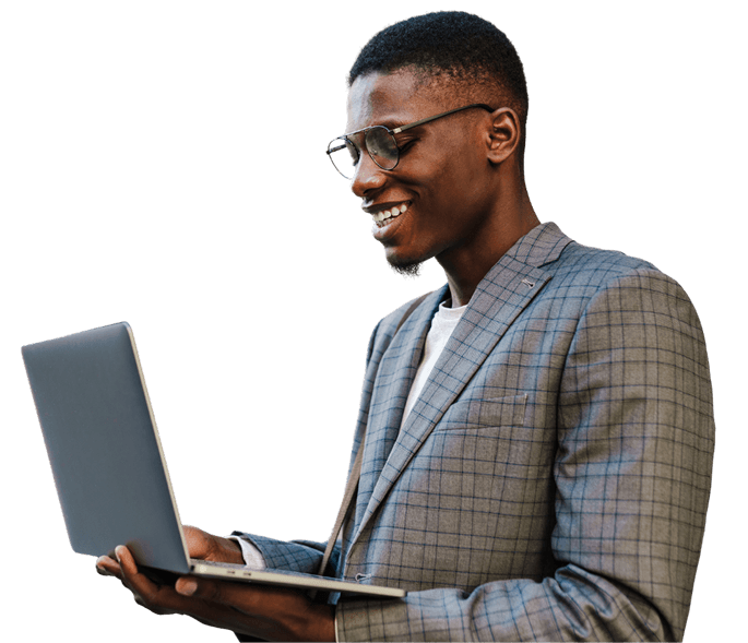 Professional working on a laptop